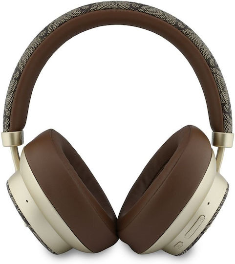 Guess Pu 4G Wireless / Wired Over Ear Headphones with 30 Hours Playing Time Brown