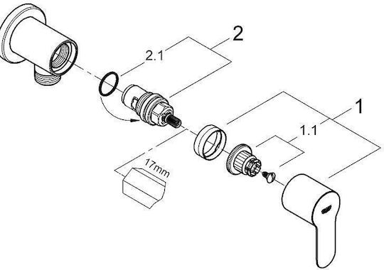 Corner Valve Grohe Bauedge 26021001 Silver Chrome Glossy