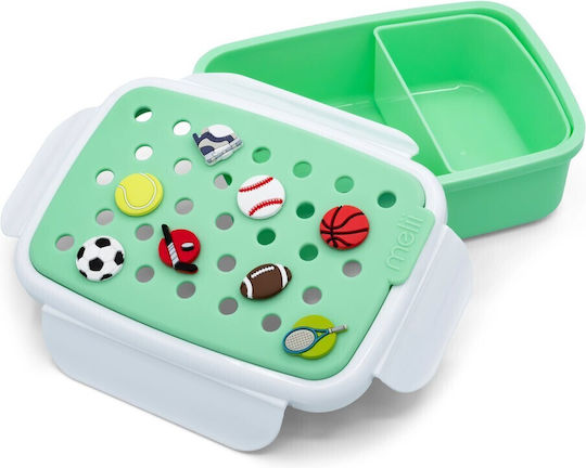 Melii Bento Plastic Kids Food Container 0.88 Litre Green