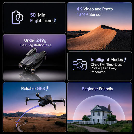 Dronă 5G cu Cameră 4K