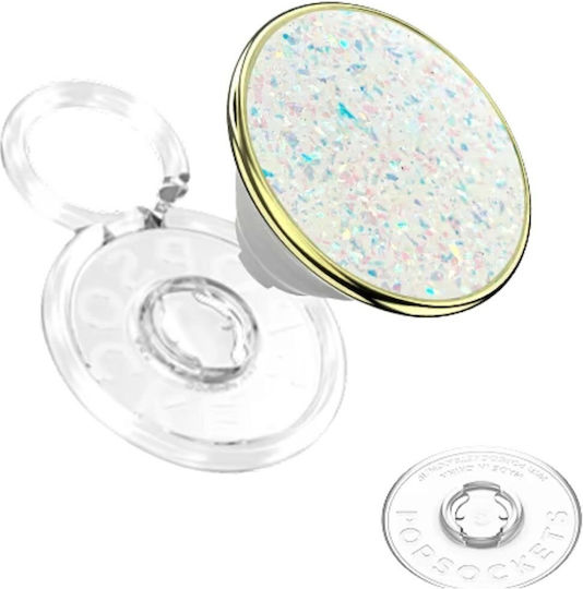 Popsockets Popsockets Poptop Luxe Enamel Opal Phone Grip Stand White