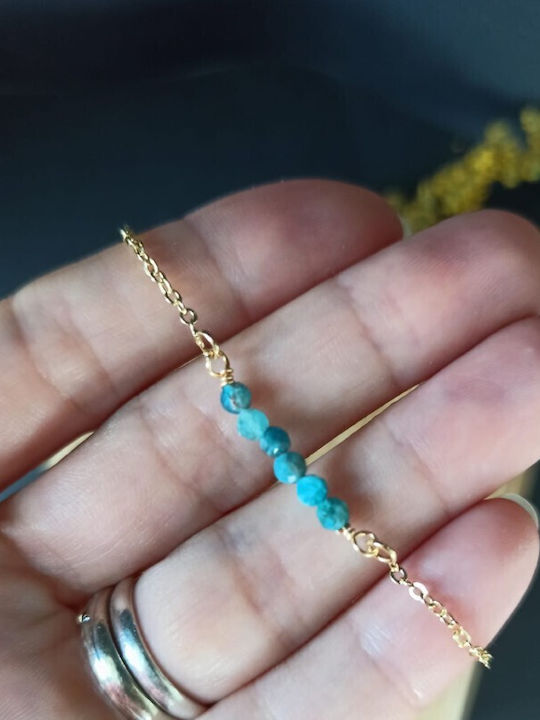 Ezera Colier Monogramă "A" Plăcat Cu Aur Albastru