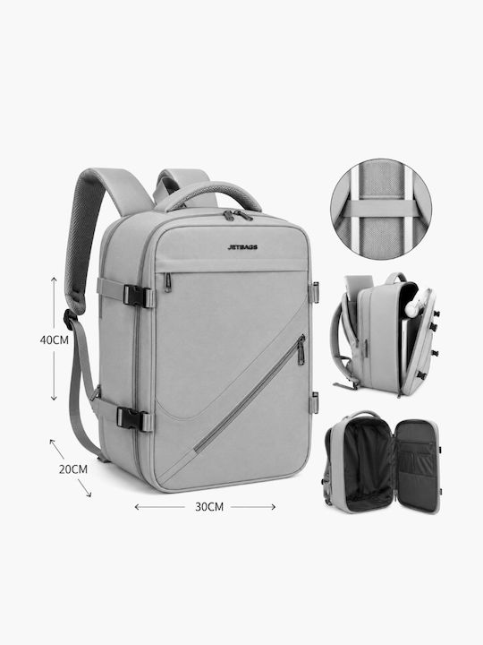Jetbags Rz29051 Travel Backpack Cabin Size 40x20x30cm Waterproof Laptop Compartment & Compression Valve Grey