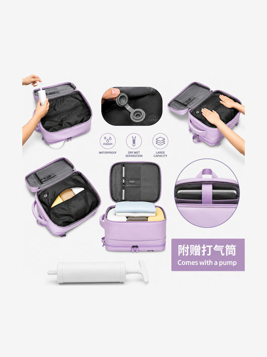 Jetbags Rz29051 Travel Backpack Cabin Size 40x20x30cm Waterproof Laptop Compartment & Compression Valve Lilac