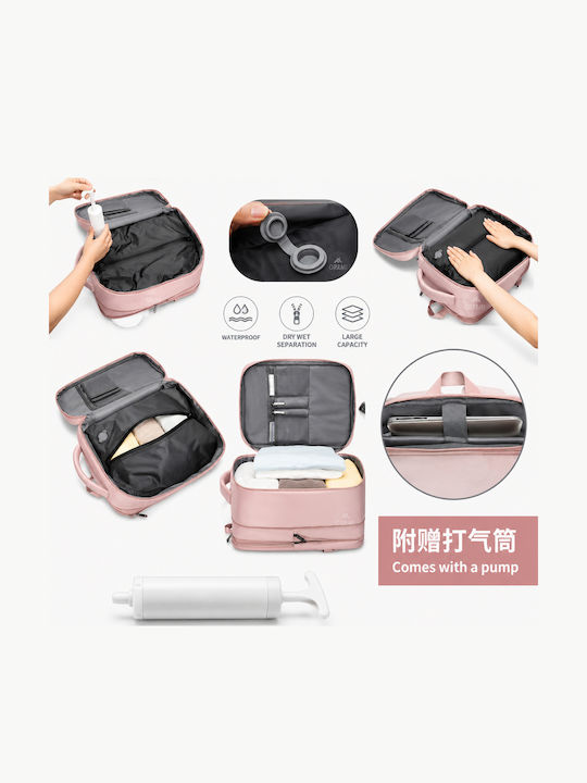 Jetbags Rz29051 Travel Backpack Cabin Size 40x20x30cm Waterproof Laptop Compartment & Compression Valve Pink