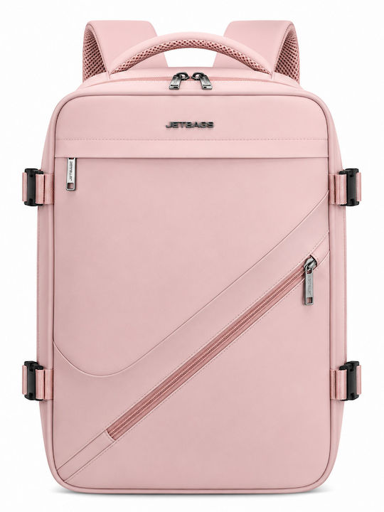 Jetbags Rz29051 Travel Backpack Cabin Size 40x20x30cm Waterproof Laptop Compartment & Compression Valve Pink