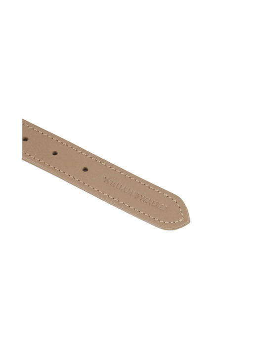 William Walker Кожен Ошийник За Куче Бежов Plain Collection L 43см