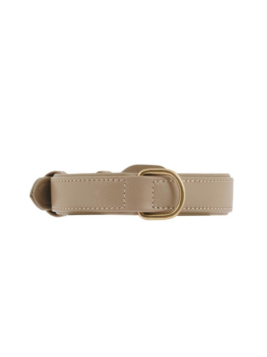 William Walker Кожено Ошийник За Куче Бежов Plain Collection M 38см