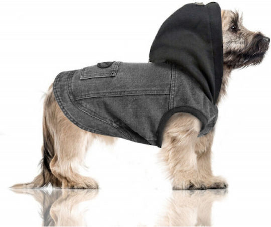 Milk & Pepper Dog Fleece Coat Hooded Grey Back Length 33 cm