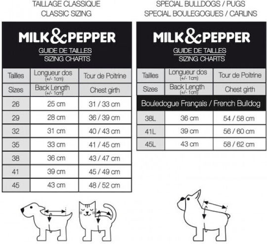 Milk & Pepper Dog Coat Fleece Hooded Grey With Back Length 43 cm