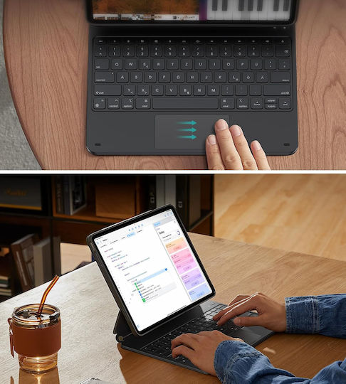 Flip Cover Περιστρεφόμενη με Πληκτρολόγιο Γκρι (Ipad Pro 13 M4 2024)