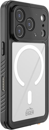 Eiger Magsafe 360 Full Body Case iPhone 17 Pro Rezistentă la apă IP68 Drop-test 2m Negru Transparent