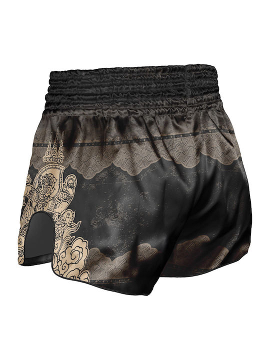 Muay Thai 8 Weapons Hanuman Black Gold Boxing Shorts