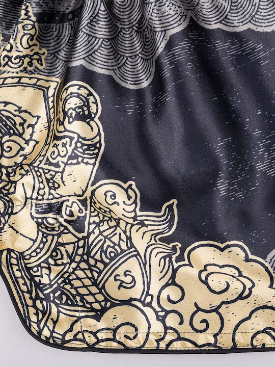Muay Thai 8 Weapons Hanuman Black Gold Boxing Shorts