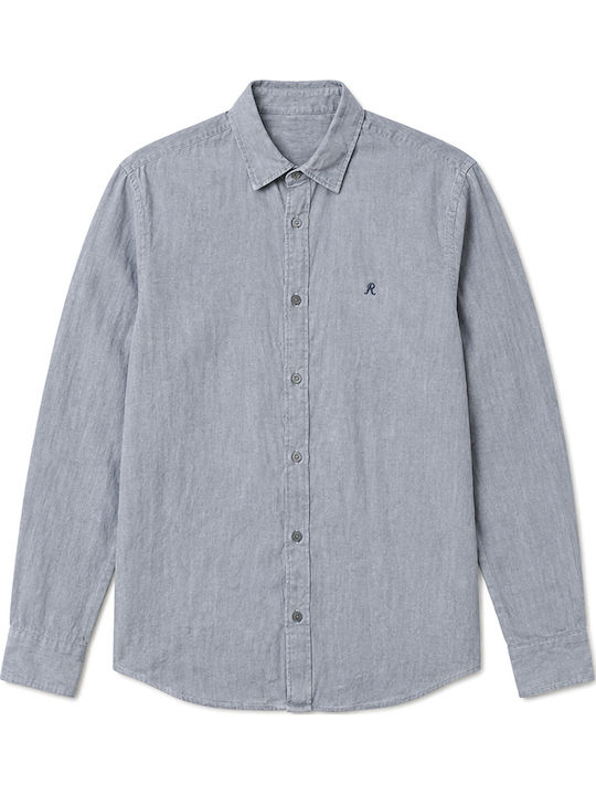 Μακρυμάνικo Λινό Πουκάμισο Pewter Blue