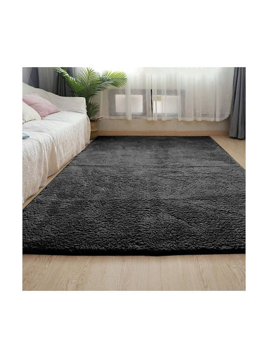 Strado Alpaca Rectangular Black Rug 140x200cm