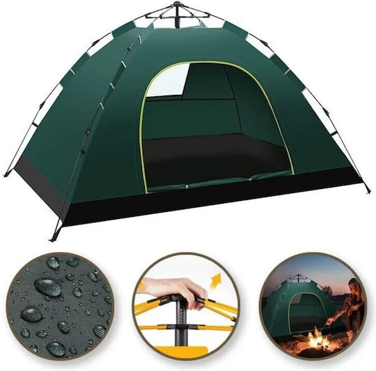 Cort Camping Igloo de Cățărare Negru 4 Anotimpuri pentru 3 Persoane Impermeabilă 3000mm 200x140x115cm