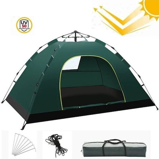 Cort Camping Igloo de Cățărare Negru 4 Anotimpuri pentru 3 Persoane Impermeabilă 3000mm 200x140x115cm