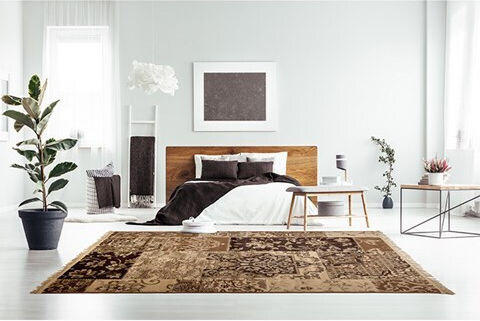 Viokarpet Amal 3331 Rectangular Brown-Black Rug 67x140cm