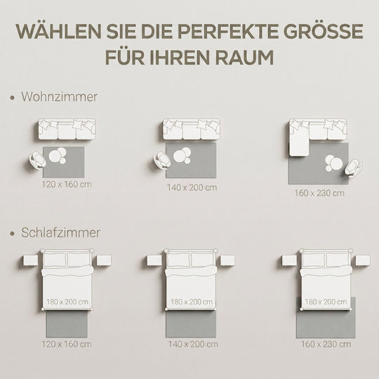 HomCom Covor Antiderapant Rectangular Crem Alb 160x230cm