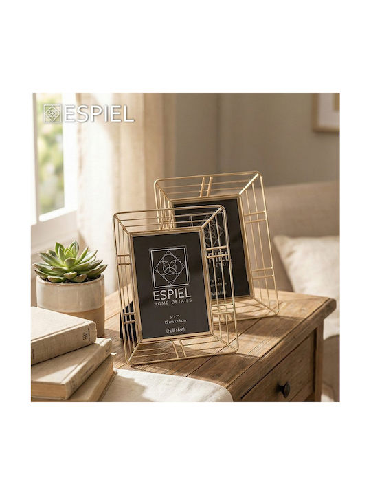 Espiel Metallischer Bilderrahmen mit Goldenem Rahmen