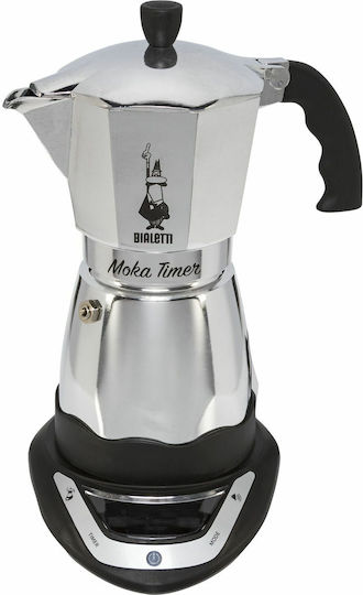 Bialetti Moka Timer Електрическо Кафеварка За Еспресо 6 Чаши 356W Inox Сребрист