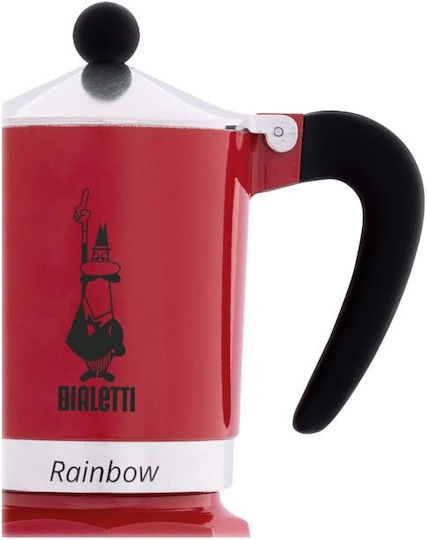 Bialetti Rainbow Кафеварка За Еспресо 3 Чаши Червена