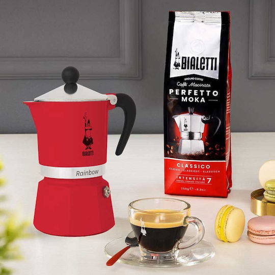 Bialetti Rainbow Кафеварка За Еспресо 3 Чаши Червена