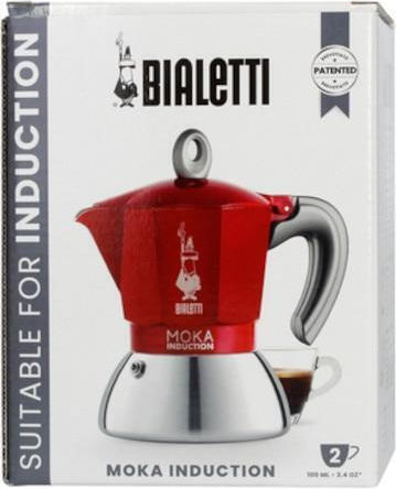 Bialetti Moka Induction Μπρίκι Espresso 2cups Κόκκινο