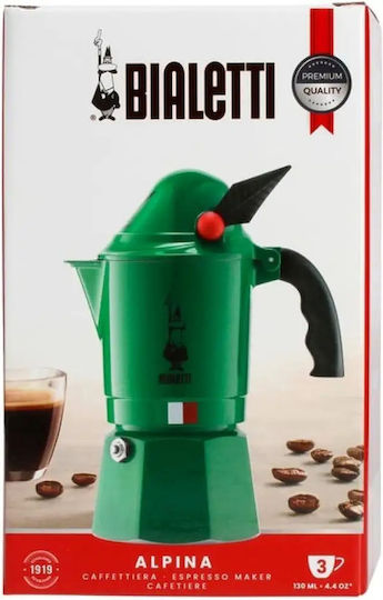 Bialetti Break Alpina Кафеварка За Еспресо 3 Чаши Зелена
