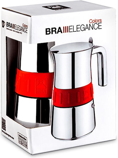 Bra Elegance Cafetieră Pentru Plită Espresso 10 Căni Roșie