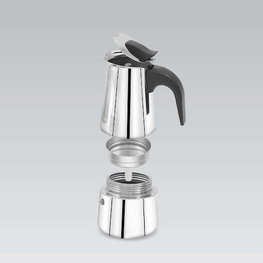 Maestro Μπρίκι Espresso 6cups Inox Μαύρο