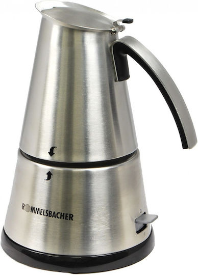 Rommelsbacher EKO 366/E Electric Stovetop Espresso Pot for 6Cups 365W Inox Silver