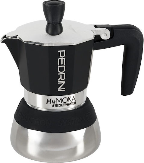 Pedrini Mymoka Induktion Espressokocher Edelstahl Blau