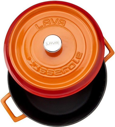Lava Trendy Βαθιά Κατσαρόλα από Μαντέμι 10lt / 32cm Πορτοκαλί