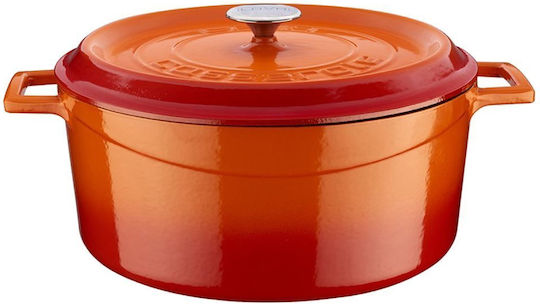 Lava Βαθιά Κατσαρόλα από Μαντέμι 10lt / 32cm Πορτοκαλί