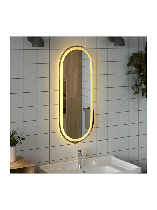 vidaXL Oglindă de baie Led 90x40cm Transparentă