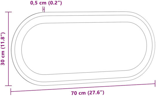 vidaXL Badezimmerspiegel Led 70x30cm Transparent