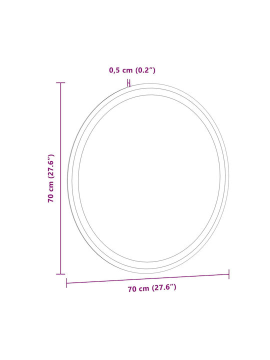 vidaXL Badezimmerspiegel Led Berührung 70x70cm Transparent
