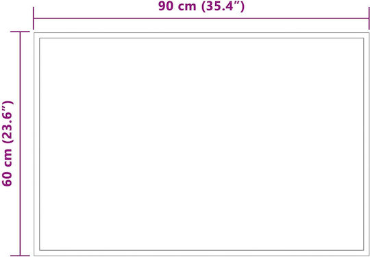 vidaXL Καθρέπτης Μπάνιου Led 90x60cm Διάφανος