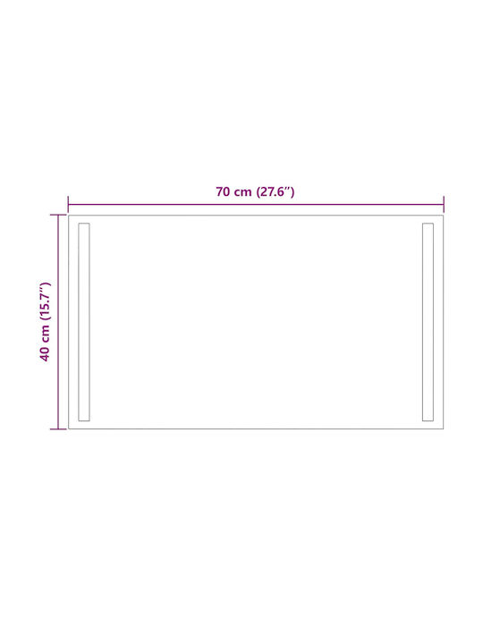 vidaXL Oglindă de baie Led 70x40cm Transparentă