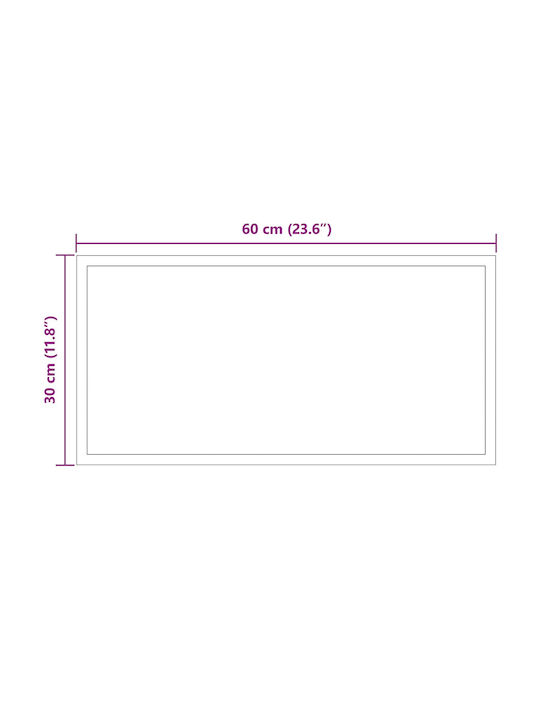 vidaXL Огледало за баня LED 60x30cm Прозрачен