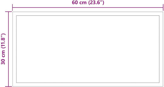 vidaXL Огледало за баня LED 60x30cm Прозрачен