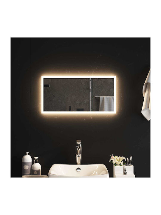vidaXL Огледало за баня LED 60x30cm Прозрачен