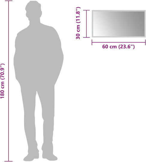vidaXL Огледало за баня LED 60x30cm Прозрачен