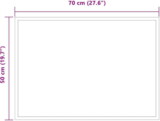 vidaXL Огледало за баня LED 70x50cm Прозрачен