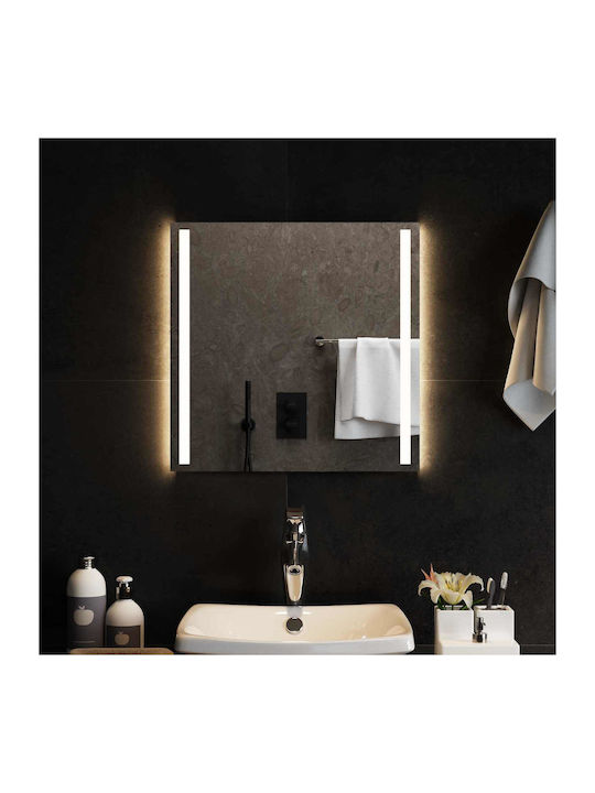 vidaXL Oglindă de baie Led 50x50cm Transparentă