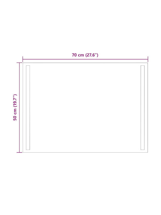 vidaXL Badezimmerspiegel Led 70x50cm Transparent