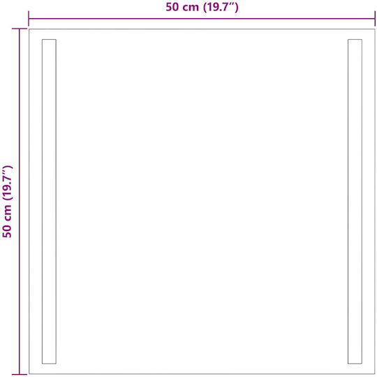 vidaXL Bathroom Mirror Led 50x50cm Transparent