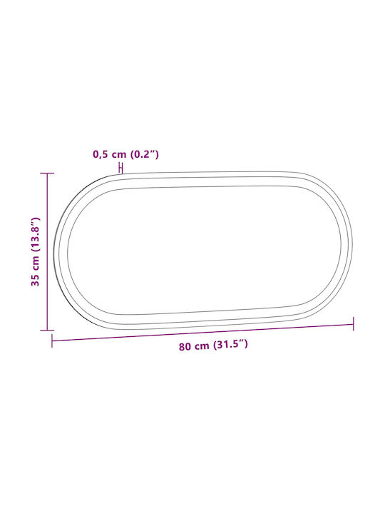 vidaXL Καθρέπτης Μπάνιου Led 80x35cm Διάφανος